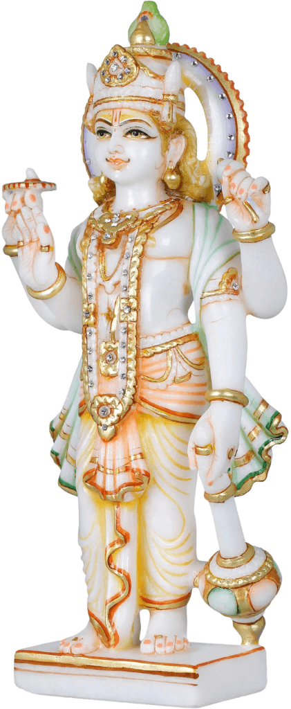 white marble vishnu idol thumbnail 2