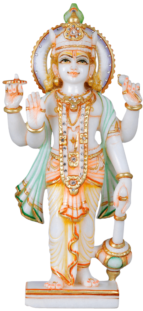 white marble vishnu idol thumbnail 3