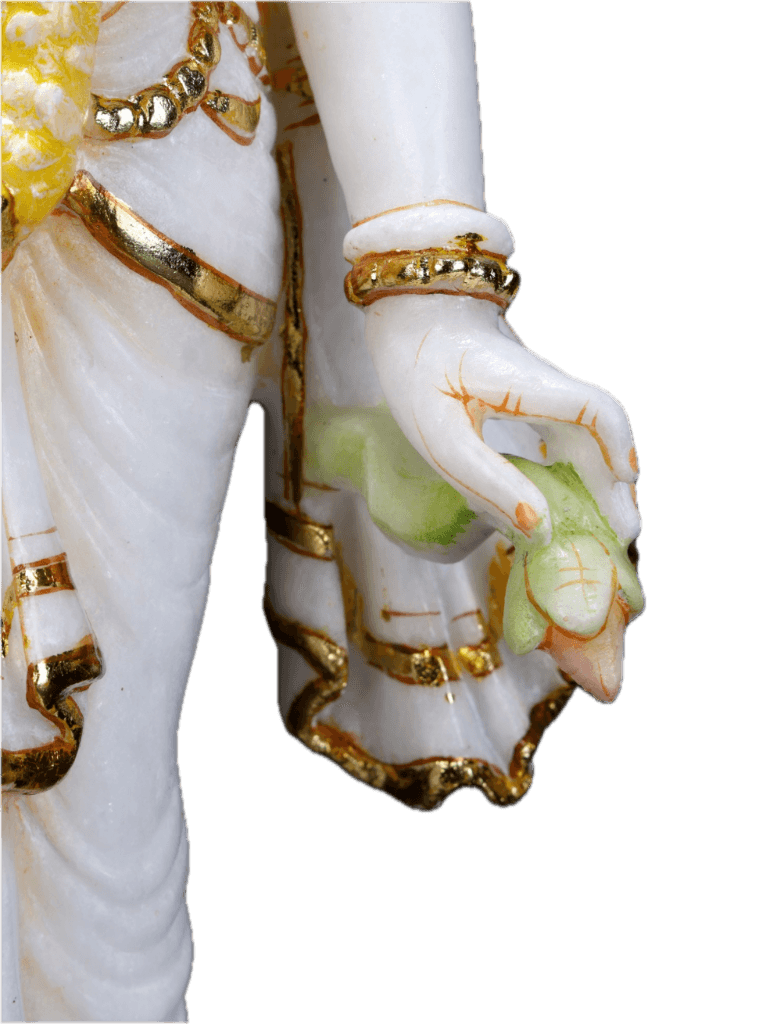 white marble statues vishnu & lakshmi idol thumbnail 3